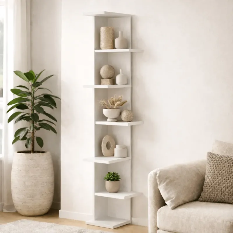 Bücherregale - Bücherregal Saso Weiß Melamin 37x141x24 cm - Dimehouse