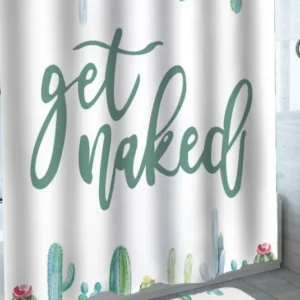Cactus Background Get Naked Cool Shower Curtain with Cactus
