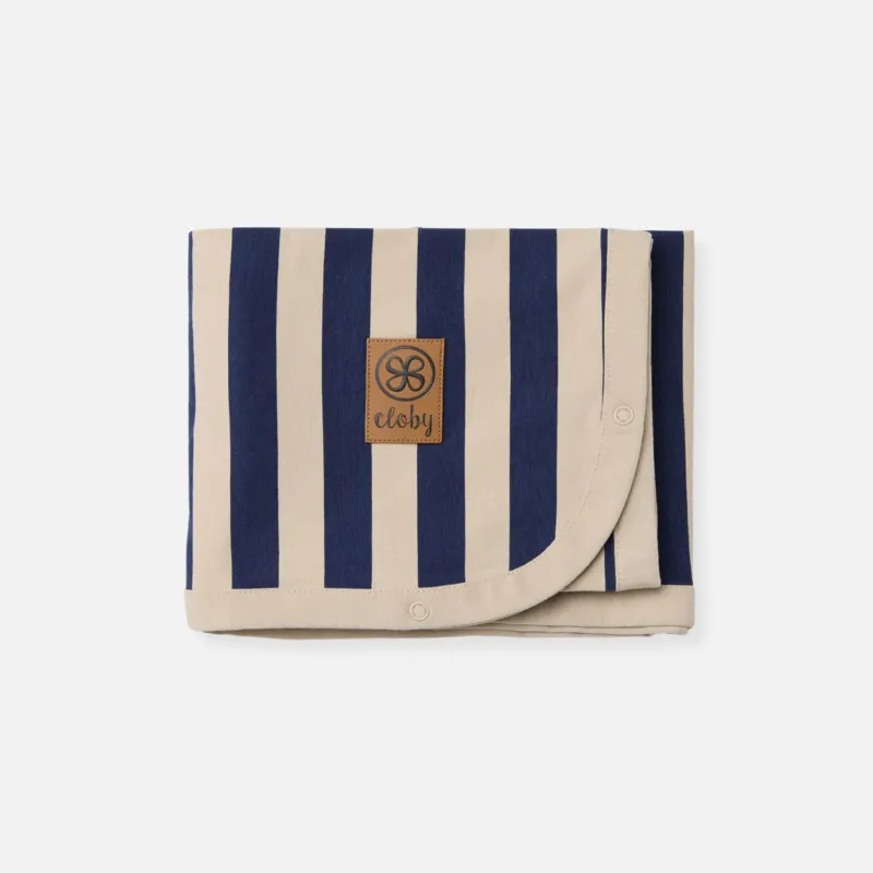 Cloby UV Decke Navy Sandy Stripe UPF 50+ Sonnenschutz Baby | einfachschoen
