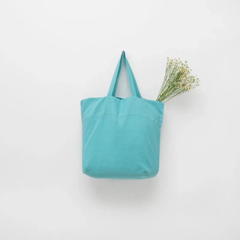 Große Leinentasche, Coastal Blue - Linen Tales