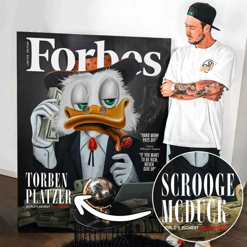 Personalisierbar Billionaire Duck - Leinwand