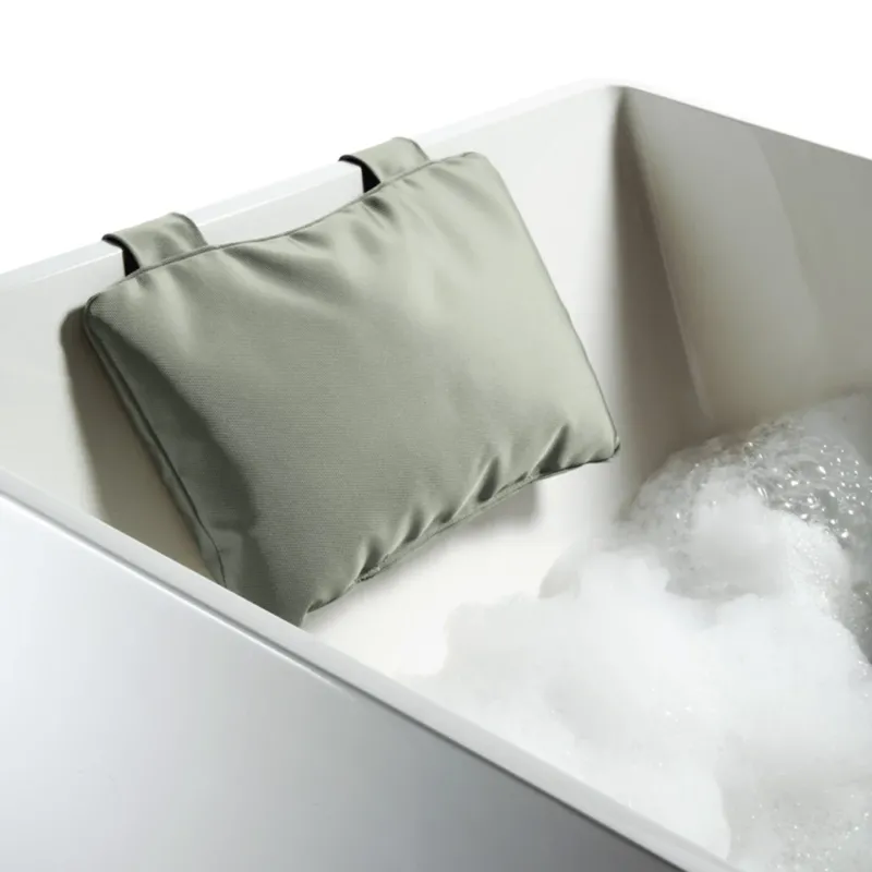 Nackenkissen LoftNK von Decor-Walther in Schilfgrau, elegantes wasserfestes Badkissen mit waschbarem Bezug für entspannten Badekomfort.