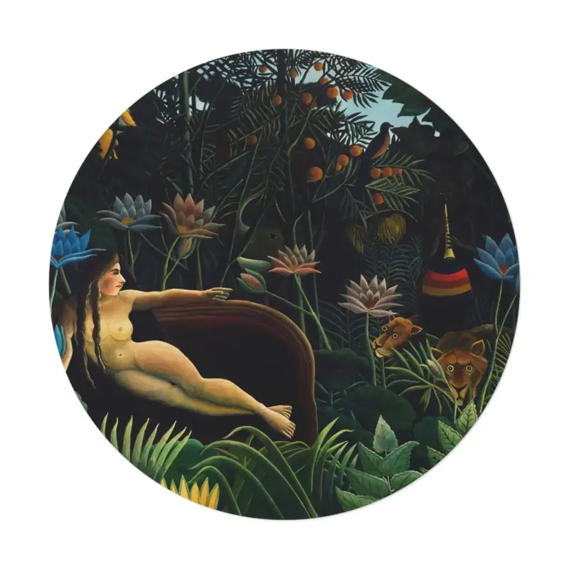Henri Rousseau The Dream inspired round mat interior view