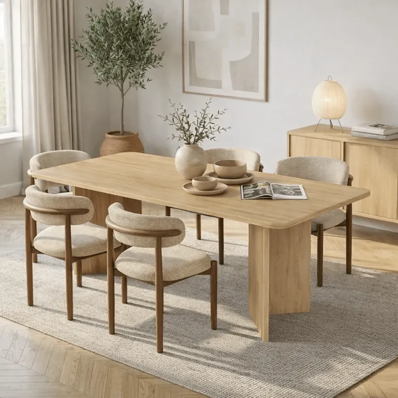 Esstische - Esstisch Eiche Melamin rechteckig 180x89,5x75 cm - Linova - Dimehouse