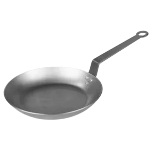 Eine silberne EIsenpfanne