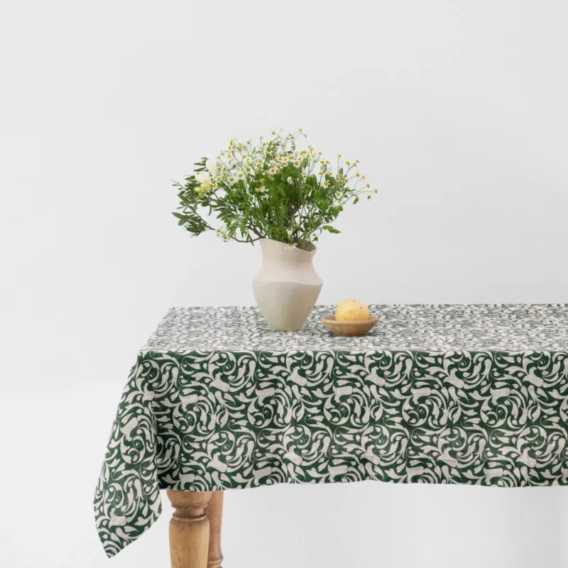 Leinen-Tischdecke, Evergreen Damask