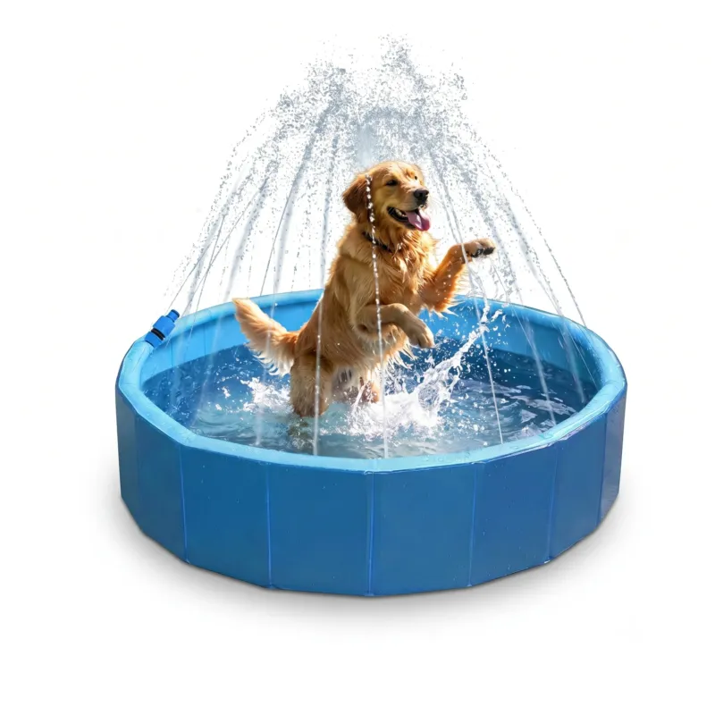 CoolPets Splash Pool für Hunde – Erfrischungspool mit Sprinkler-Rand | 120 x 30 cm