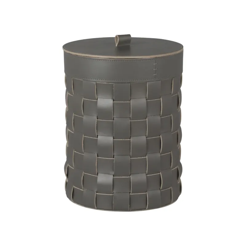 Rabitti 1969 Mondina Leather and Metal Bin