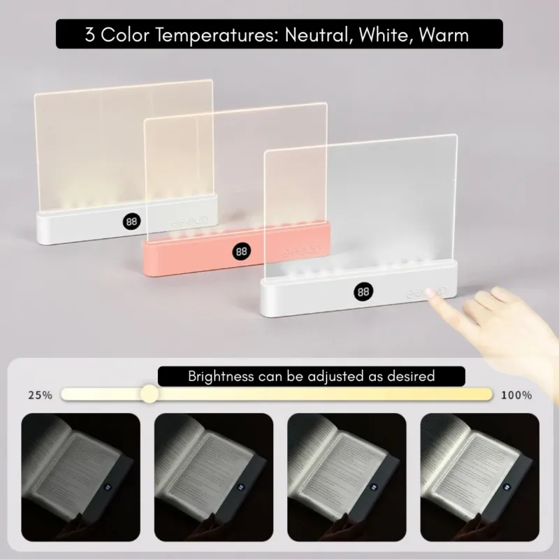 GlowEase - LED Reading Light for Bed with Adjustable Brightness & Color Modes 3