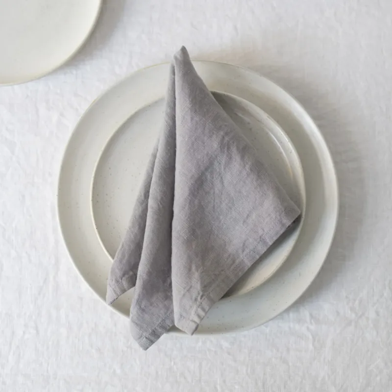 Leichte Leinen - Servietten im 2er - Set, Light Grey - Linen Tales