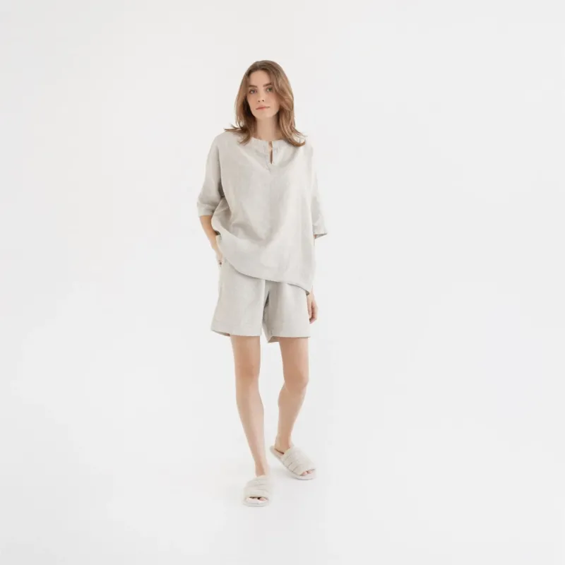 Leinen - Pyjama - Set Clover, Melange - Linen Tales