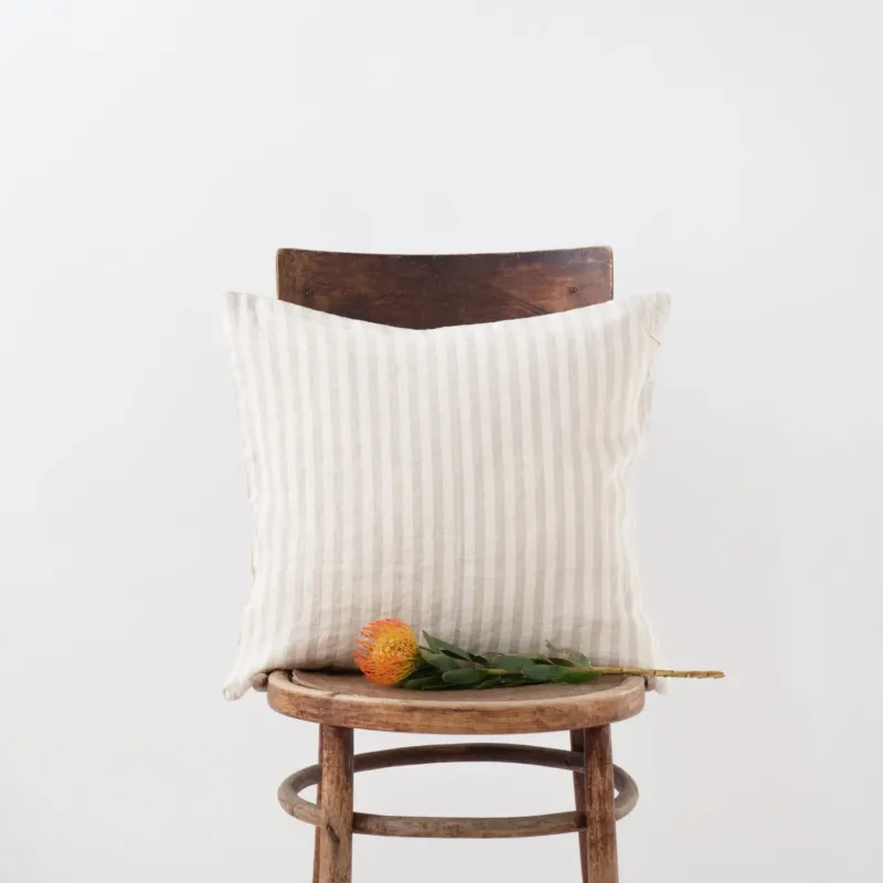 Leinen - Kissenbezug, Natural White Stripes - Linen Tales