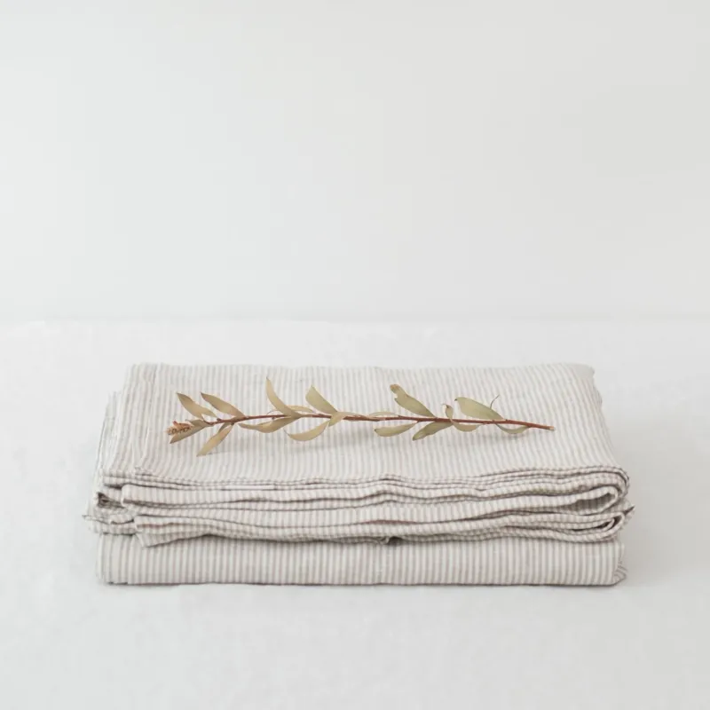 Leinen - Bettlaken, Natural Stripes - Linen Tales