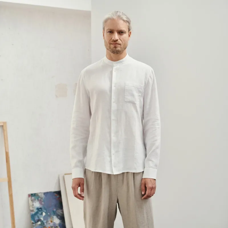 Leinen - hemd Snapdragon, Optical White - Linen Tales