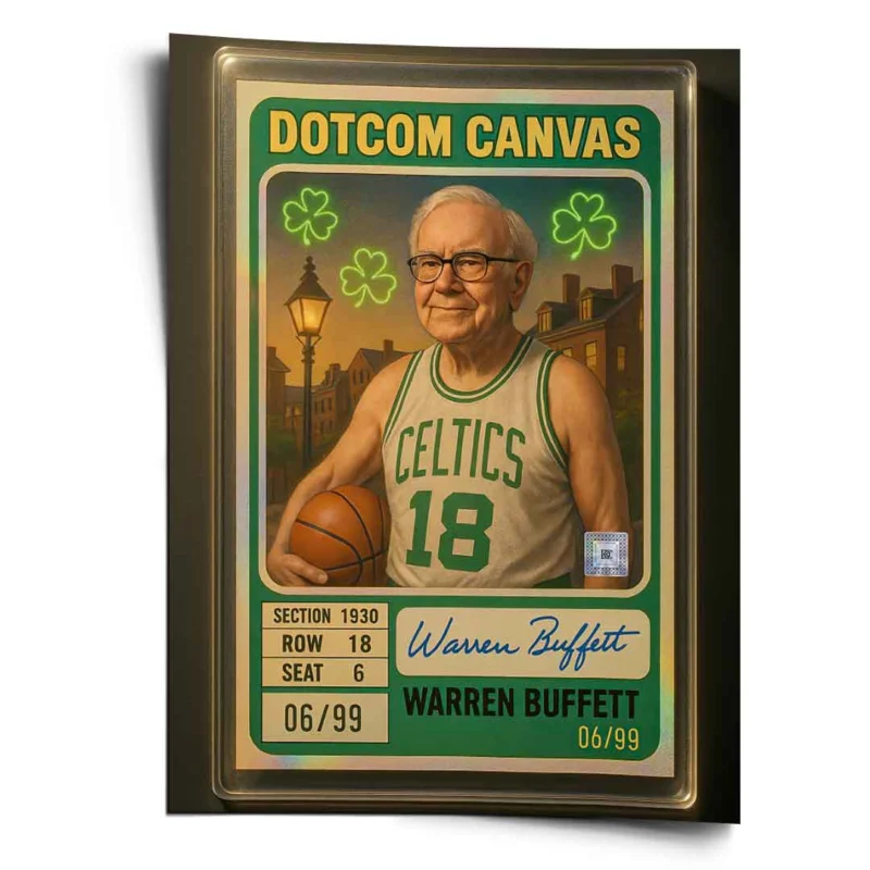 DOTCOMCANVAS Warren Buffett Basketball Card Poster - Front-Vertical