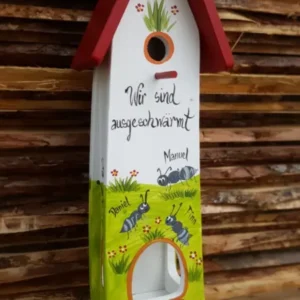 Kombiniertes Vogelhaus - Minivilla 2 Ameisen - personalisiert