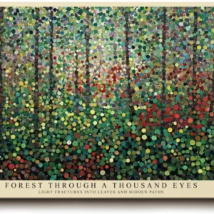 Paul Sinus Wandbild 120x80cm Abstrakter Wald Punktmalerei moderne Landschaft Kunst Wanddekoration Wohnzimmer Büro