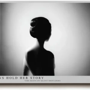 Paul Sinus Wandbild 120x80cm Frauen Silhouette Schwarz Weiss Fotokunst elegantes Portrait Poster minimalistische Wanddekoration fuer Wohnzimmer Schlafzimmer Büro
