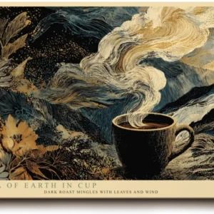 Paul Sinus Wandbild 120x80cm Kaffee Tasse Landschaft abstrakte Natur Illustration moderne Kunst Wanddekoration Kueche Wohnzimmer