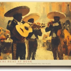 Paul Sinus Wandbild 120x80cm Mariachi Musiker Mexiko Plaza Kultur Kunst Wanddekoration Musik Szene Wohnzimmer Restaurant