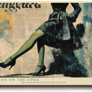 Paul Sinus Wandbild 120x80cm Mode Collage Beine High Heels LeinWandbild 120x80cm Fashion Kunst Wanddekoration
