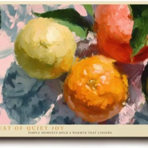 Paul Sinus Wandbild 120x80cm Obst Stillleben modern bunt impressionistische Malerei Kunstdruck grosses Kunstbild warme Wanddekoration fuer Wohnzimmer Kueche Esszimmer Büro