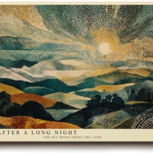 Paul Sinus Wandbild 120x80cm Sonnenaufgang Über Landschaft Moderne Naturkunst LeinWandbild 120x80cm Abstrakte Landschaft Wanddekoration