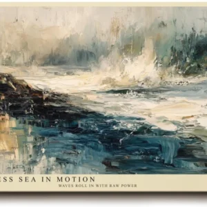 Paul Sinus Wandbild 120x80cm Wilde Meereskueste Abstrakte Ozean Landschaft Kunst Wanddekoration