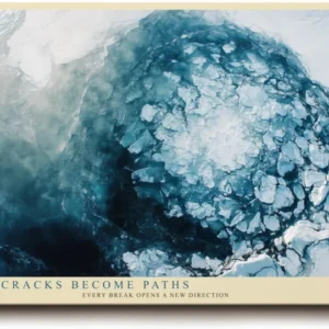 Paul Sinus Wandbild 120x80cm abstrakte Eisstruktur blau weiss moderne Textur Kunst Kunstdruck grosses Wandbild 120x80cm elegante Wanddekoration fuer Wohnzimmer Büro