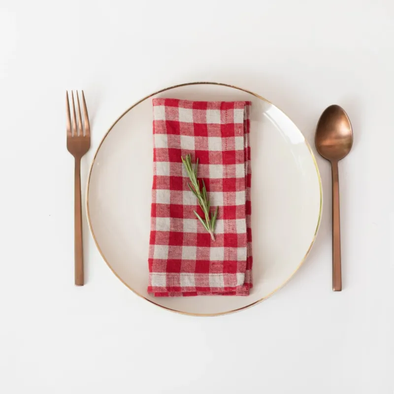 Leinen - Servietten im 2er - Set, Red Gingham - Linen Tales