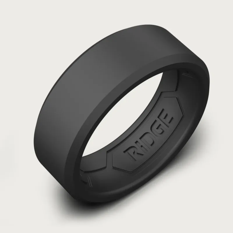 8mm Silicone Ring Set - Royal Black