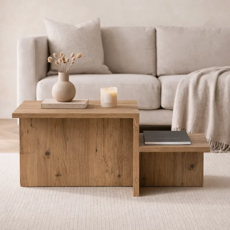 Couchtische - Couchtisch Kiefer Melamin - 80 x 40 cm - Eterna - Dimehouse