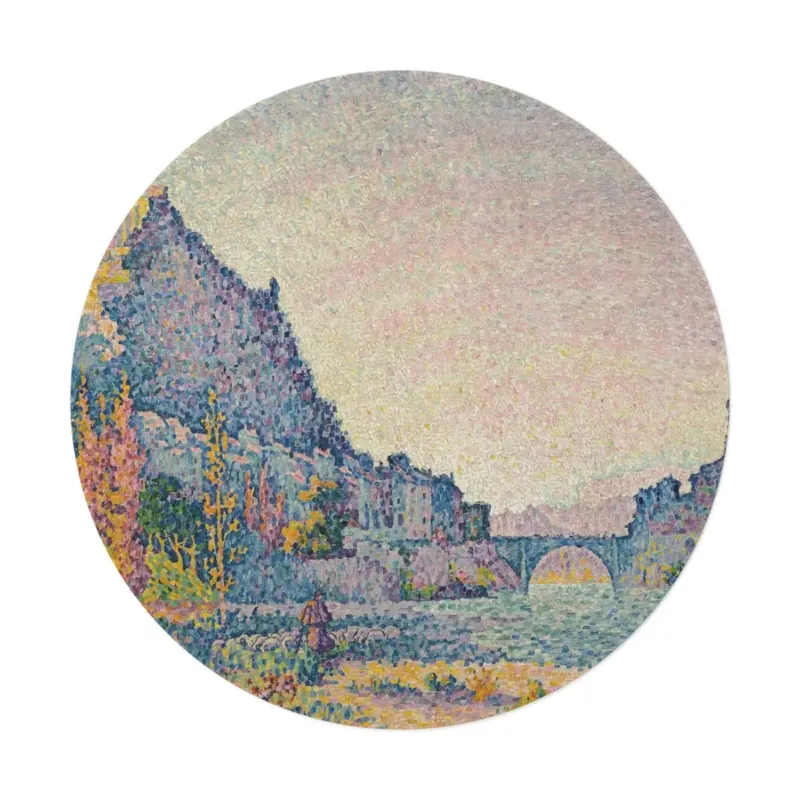 Paul Signac Sisteron inspired round mat in bright interior