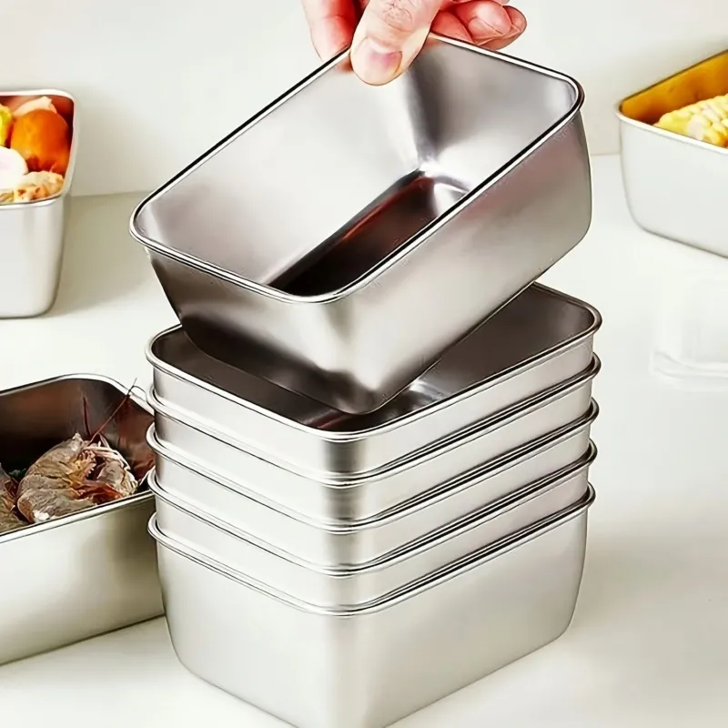 Stainless Steel 7-Piece Food Storage Containers Set - Leakproof & Stackable Meal Prep Solution 3