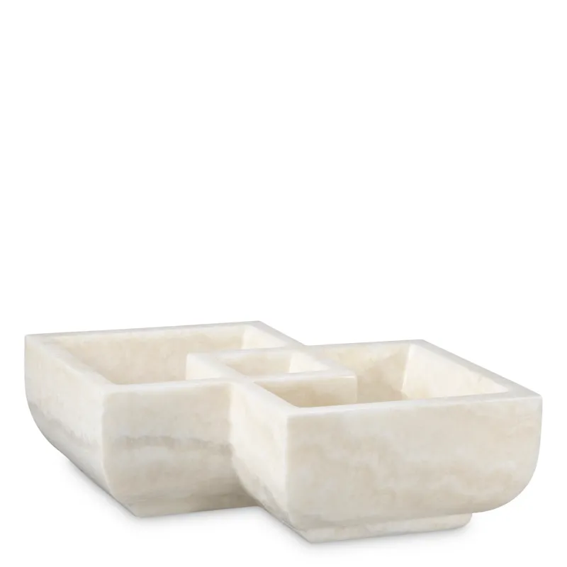 White Marble Sectioned Bowl Heber | Eichholtz Miami