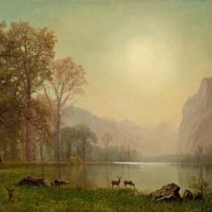 Albert Bierstadt — Dawn in the Rockies | Landscape Fine Art Print - 9ArtPrints