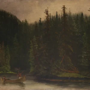 Albert Bierstadt — Indian Hunters in Canoe | Landscape Fine Art Print - 9ArtPrints