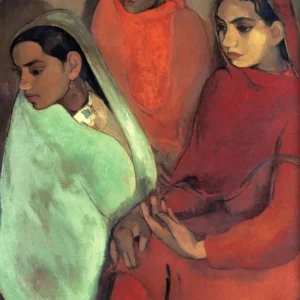 Amrita Sher Gil - Group of Girls | Indian Artist Female Portrait (available handframed or unframed) - 9ArtPrints