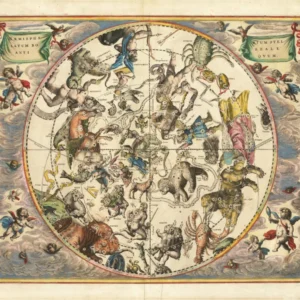 Andreas Cellarius — The Ancient Northern Starry Hemisphere (Plate 24, Green Colouring) | Celestial Map Print - 9ArtPrints