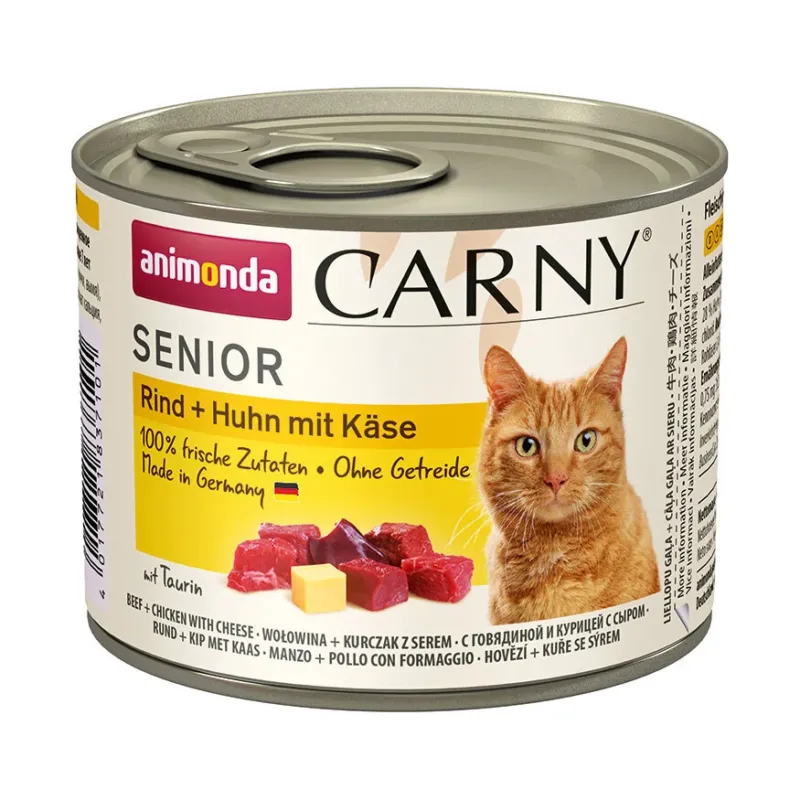Animonda Carny Senior Katzenfutter – Rind & Huhn & Käse 6x200g