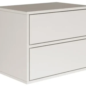 Hängender Nachttisch Framme mit zwei Schubladen, 50 cm, weiß