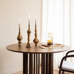Candle Holder Ceramic Obelisk Honey Brown - Things I Like Things I Love