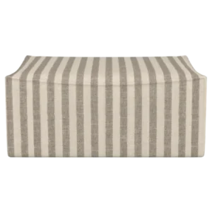 Catena Pouf Rectangular in Louisiana sand/off-white stripes