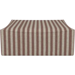 Catena Pouf Square L500 in Louisiana sand/chocolate stripes