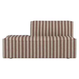 Catena Sofa Open End Left S300 in Louisiana sand/chocolate stripes