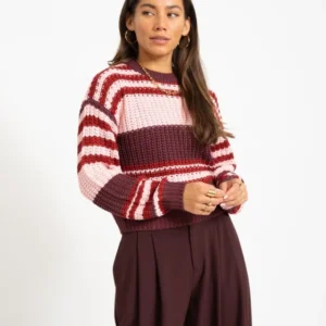 Charlie O-neck Knit Fig/Romance Rose + Rhubarb - Things I Like Things I Love