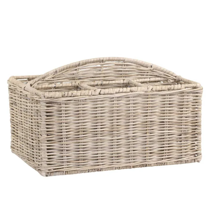 Chic Antique - Besteckkorb geflochen mit 4 Fächern natur