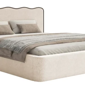 Polsterbett 180x200 cm Duney hellbeige Geflecht