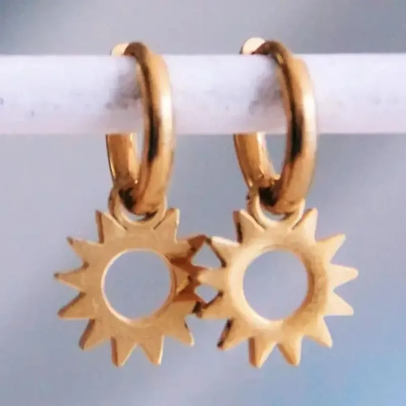 Damen Ohrringe 'Creolen Open Sun' gold