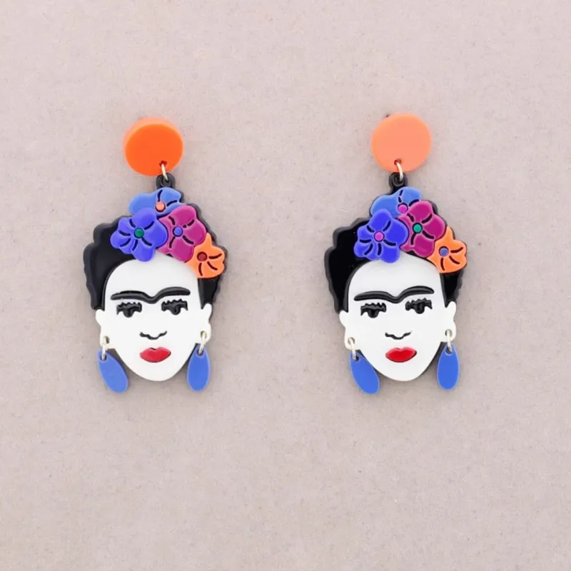 Damen Ohrringe 'Frida' orange/blau
